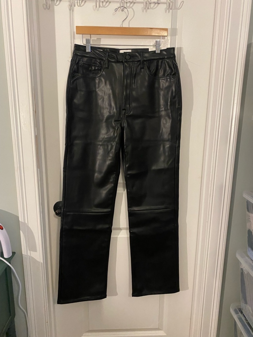 NWT Unpublished Rae Black Faux Leather High-Rise Pants